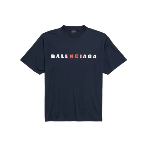 Balenciaga T-Shirt Regular Fit Men's Navy Blue