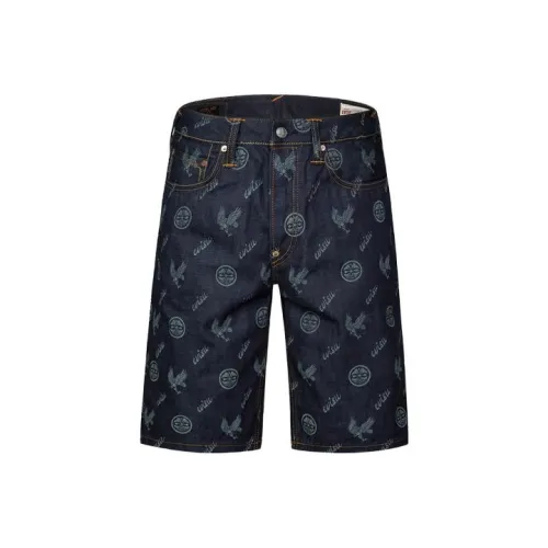 EVISU Джинсовые шорты Мужские Джинсовый синий