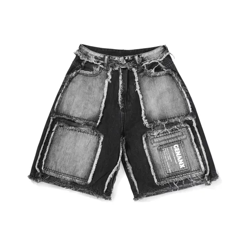 GENANX Черно-серый цвет унисекс джинсовые шорты