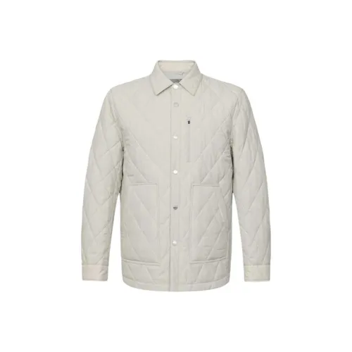 DIKENI x GUOJIABAOZANG LIANMINGKUAN Хлопковый пуховик Мужской Бежевый с Жаккардом