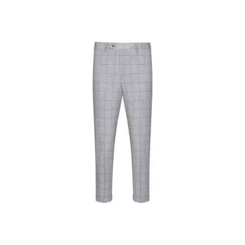 G· Mons Light Gray Plaid Men's Casual Pants G· Mons Светло-серые клетчатые мужские повседневные брюки