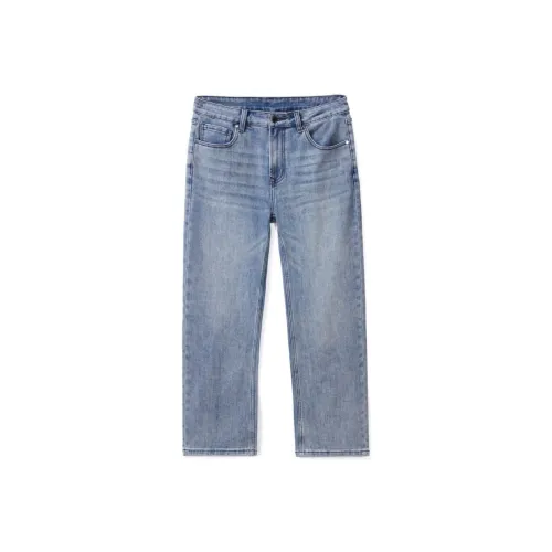 HUNZHI Джинсовый синий Унисекс Джинсы