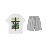 Комплект одежды (Белый топ + Серые штаны)