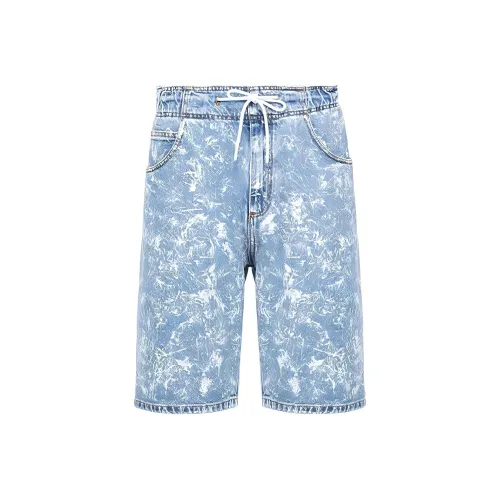 MSGM Blue Men's Denim Shorts MSGM Синие Мужские Джинсовые Шорты