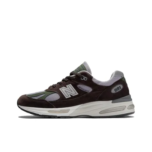 New Balance NB 991 V2 Low Топ Повседневный Городской Коммутирование Беговые кроссовки Унисекс Красный Коричневый