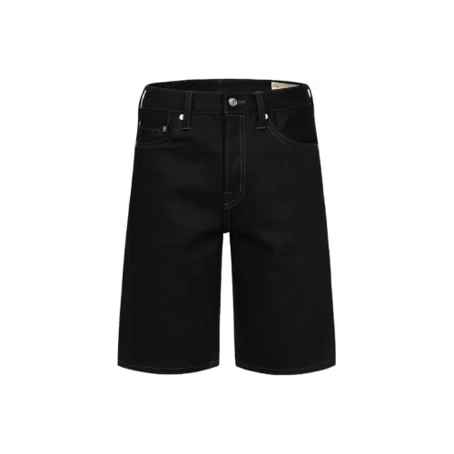 EVISU Мужские джинсовые шорты черного цвета