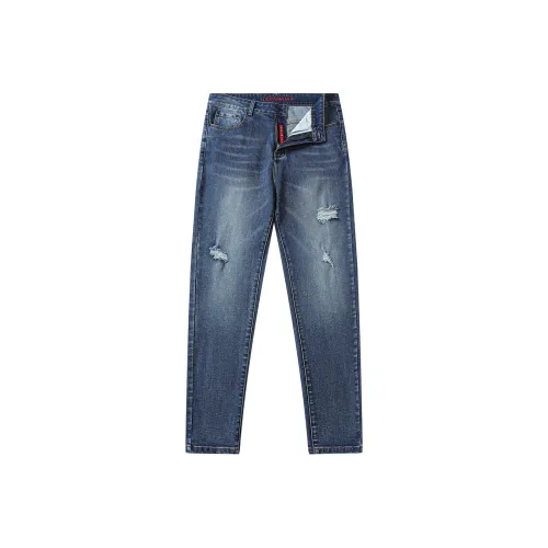 LUCKY BRAND Темно-синие унисекс джинсы