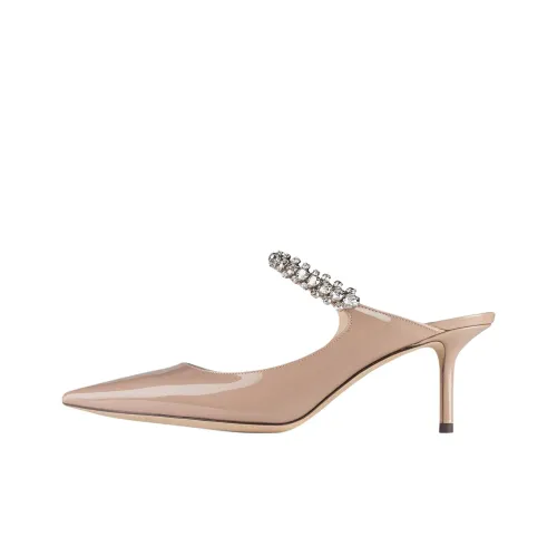 Jimmy Choo Bing Резиновая подошва Нет Особенный Эффект Домашние тапочки Женские Нюдово-розовый