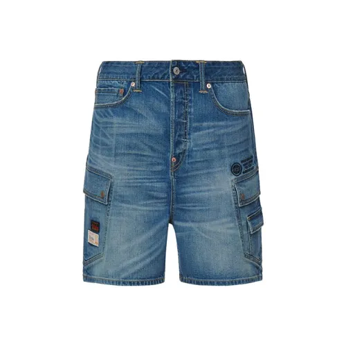 EVISU Джинсовые синие мужские джинсовые шорты