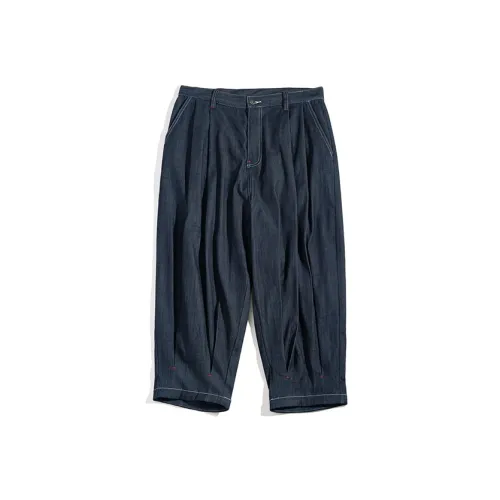 PHANTACI Blue Men's Casual Pants PHANTACI Синий Мужские Повседневные Брюки