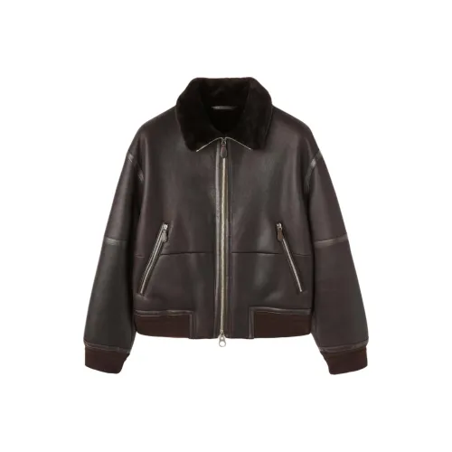 Loro Piana FW24 Кожа Куртка Мужская Кофейного Цвета