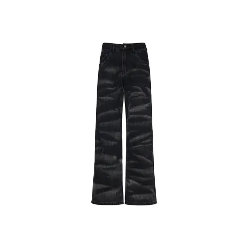 GTRG Джинсы Унисекс Черный Зебра С принтом