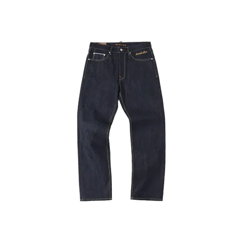 KORAKUBLUE Джинсы Унисекс Сырой Деним Синий