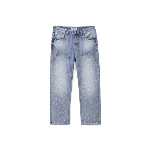 HUNZHI Джинсовый синий Унисекс Джинсы