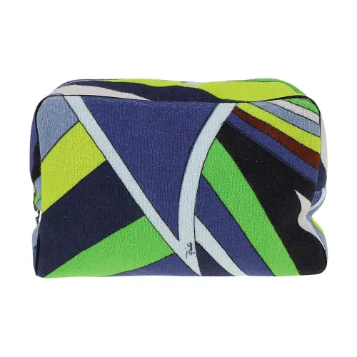 EMILIO PUCCI Хлопок Косметичка Женская Синий и Зеленый