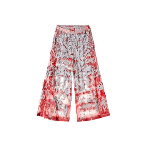 DIESEL Damiano David Collaboration Красные Унисекс Вязаные Тренировочные Брюки