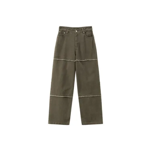 NO ONE ELSE Повседневные брюки Унисекс Горчично-зеленый