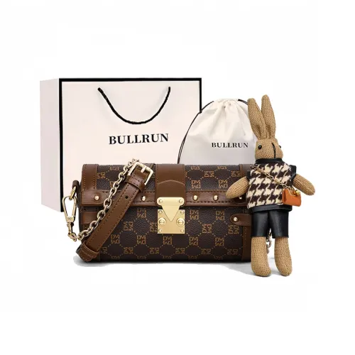 Bullrun Сумка через плечо из синтетической кожи обычная женская кофейного цвета