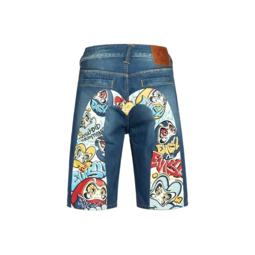 EVISU Джинсовые синие мужские джинсовые шорты