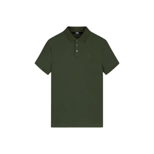 Поло Мужское Зеленое от KARL LAGERFELD