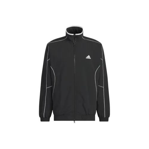 Adidas WORDING FW24 Брушированный Tricot Подкладка Куртки Пальто Унисекс Черный