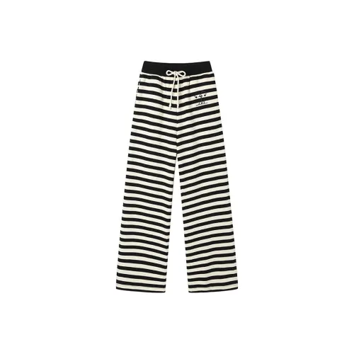 ANDREA MARTIN Черно-белые полосы Унисекс Повседневные брюки