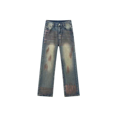 SUPEREALLY Винтажные синие унисекс джинсы