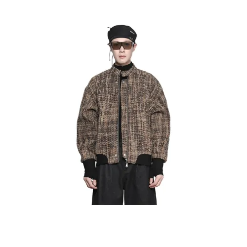 RAYSHOW Куртки Пальто Мужской Кофе