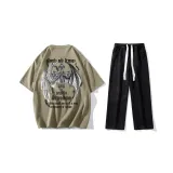 Комплект (Хаки Зеленая Футболка + Черные Джинсы)