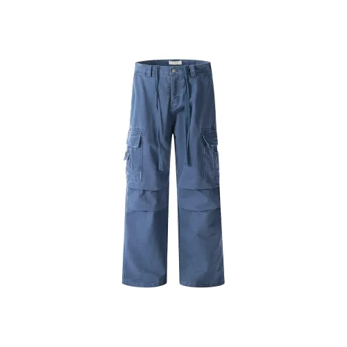 FDYZ Карго Брюки Унисекс Французский Work Синий