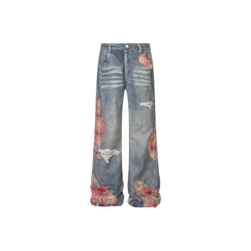 QIJIJIEQU Синий Унисекс Джинсы