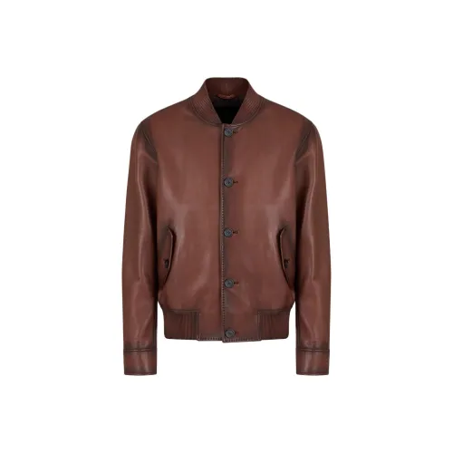 EMPORIO ARMANI Кожа Куртка Мужская Коричневая