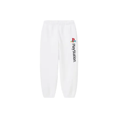 GU PlayStation совместный бренд Co Бренд Белый Мужские Вязаные Тренировочные Штаны