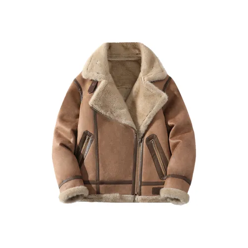 WILD LEADER Кожа Куртка Унисекс Хаки