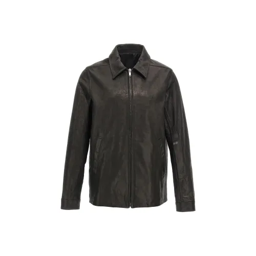 RICK OWENS совместный бренд RO кожаная куртка мужская черная