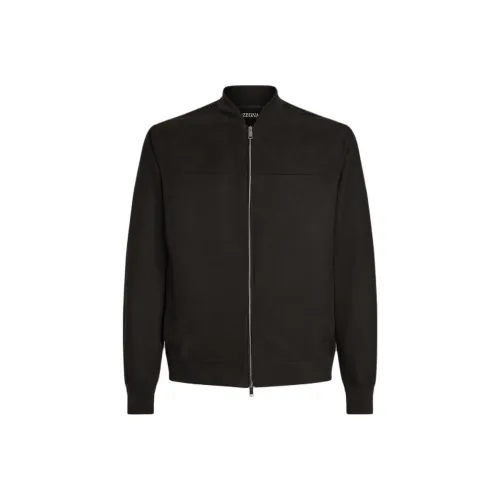 Zegna Кожаная Куртка Мужская Черная