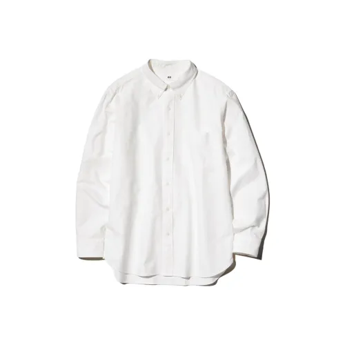 UNIQLO Сливочный Унисекс Рубашки
