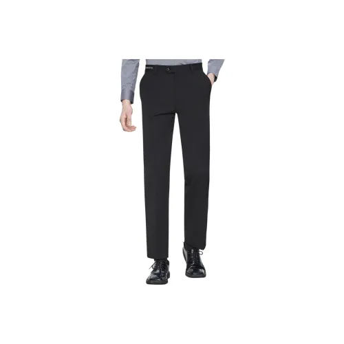 Красные фасоль Гладкие и Эластичные Брюки костюма Мужские Черные