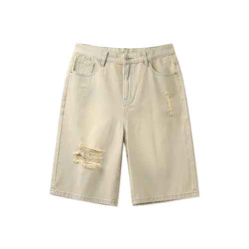 R.super Грязно-желтые унисекс джинсовые шорты