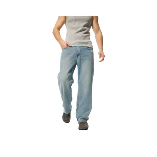 KM Светло-синие унисекс джинсы