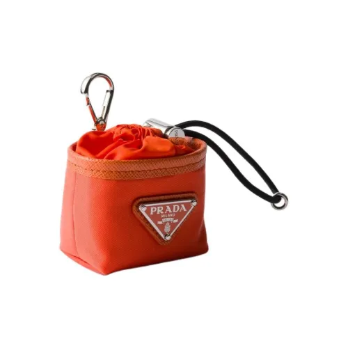 PRADA Чехол для наушников из ткани мини мужской оранжевый