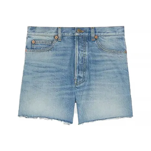 GUCCI Blue Men's Denim Shorts GUCCI Синие мужские джинсовые шорты