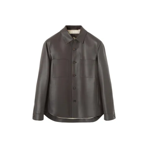 Loro Piana кожаная куртка мужская цвет икорный