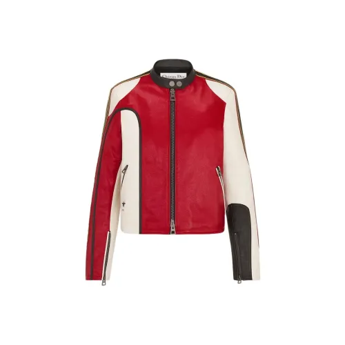 DIOR SS25 Кожа Куртка Унисекс Многоцветная