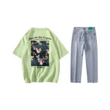 Комплект одежды (Зеленый + Светло-синий)