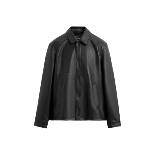 ZARA Черные унисекс кожаные куртки