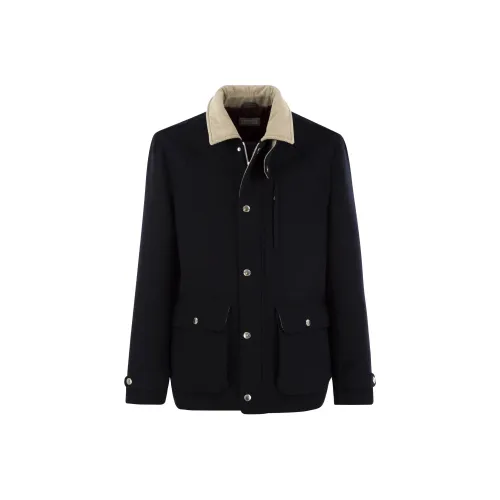 BRUNELLO CUCINELLI Морской синий Мужские Куртки