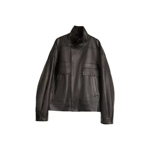 Dupu Contracted кожаная куртка мужская черная