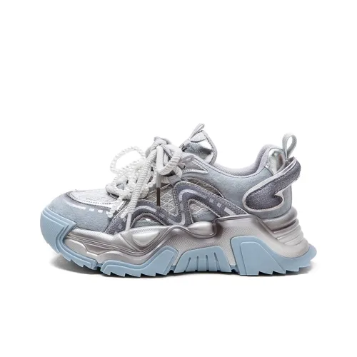 Chibang Дышащие Низкие Кроссовки с Толстой Подошвой Женские