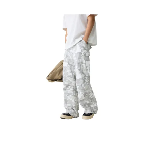 KM Карго Брюки Унисекс Снежный Камуфляж
